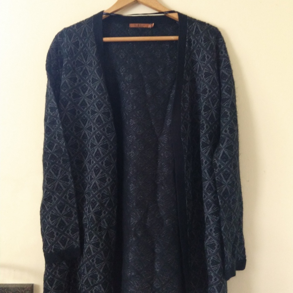 NWOT Beldini Black Cardigan Size Large